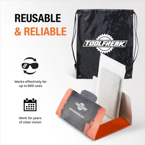 Vista 7 de ToolFreak Paquete de 2 paños para lentes antiniebla, tecnología única que evita el empañamiento en los lentes, lentes, cámara del teléfono, espejo
