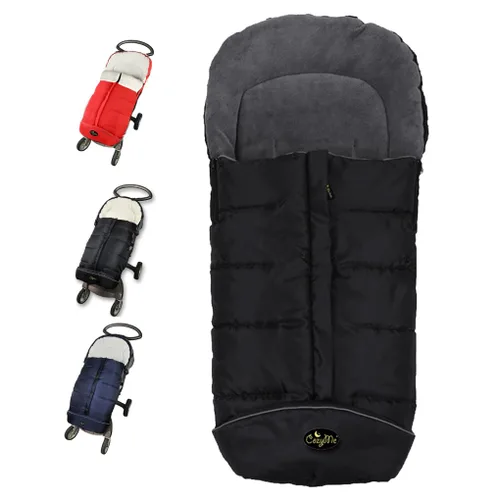 Vista 9 de CozyMe Saco de dormir universal para cochecito de bebé 3 en 1 para invierno, impermeable, con funda para pies ajustable en Negro