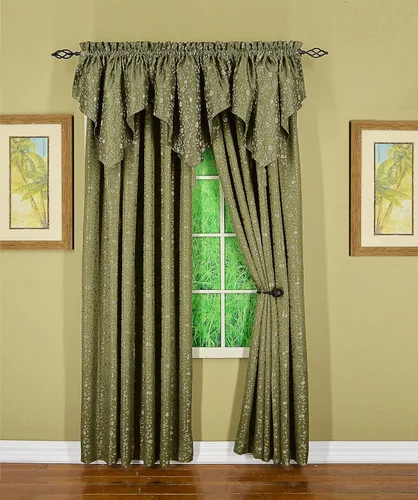 Vista 31 de Today's Curtain Madison - Cenefa reversible con botones, 20 pulgadas de largo, color burdeos