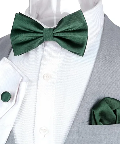 Vista 2 de Alizeal Conjunto de corbatín de esmoquin y gemelos para hombre talla única