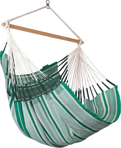 Vista 30 de LA SIESTA® - Silla Hamaca Grande y Cómoda de Algodón Habana & CasaMount - Silla Colgante con Kit de Suspensión para Paredes, Techos y Vigas Café