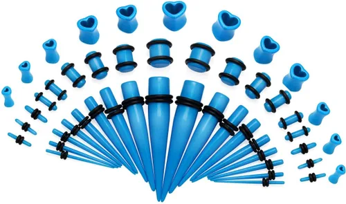 Vista 2 de JDXN - Kit de figuras de acrílico para calibración + Túneles de corazón + tapón con junta tórica + tapones en espiral 14G-00G Juego de estiramiento
