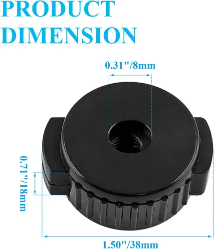 Vista 5 de Jiozermi 6 piezas de platillo negro tuercas accesorios de tambor, 0.315 in plástico liberación rápida platillo mate tuerca
