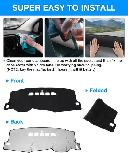 Vista 5 de Autorder - Tapete para salpicadero para 2007-2013 Chevy Chevrolet Silverado/GMC Sierra con dos guanteras, accesorios, cubierta de salpicadero