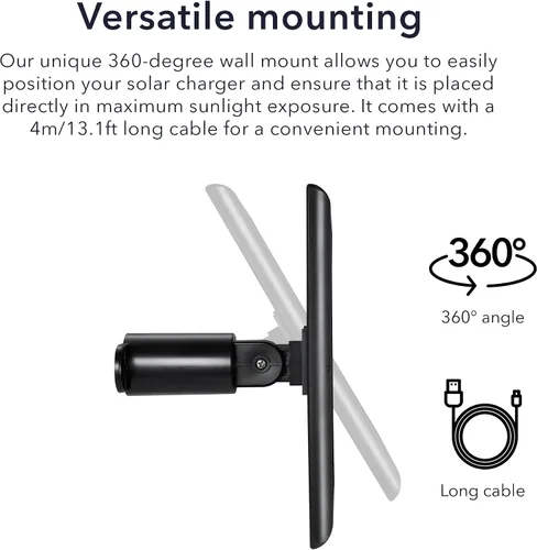 Vista 4 de Wasserstein - Panel solar compatible con batería de cámara Ring Spotlight y con batería totalmente nueva de cámara Ring Stick Up. Alimenta tu cámara