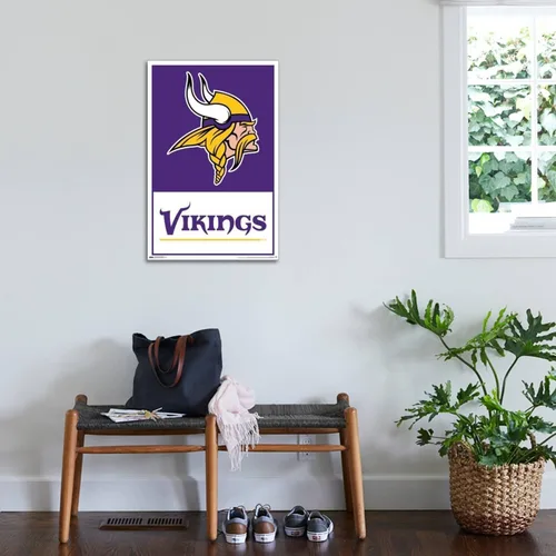Vista 3 de Trends International NFL Minnesota Vikings - Póster de pared en lienzo con logotipo 21