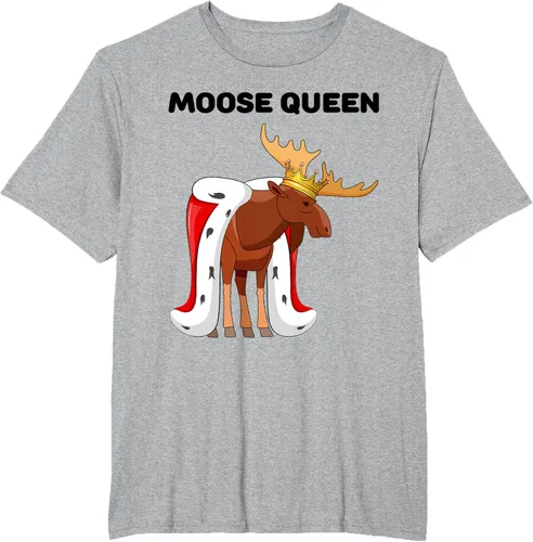 Vista 27 de Moose Queen Camiseta para niñas amantes de los alces Camiseta de alce para mujer, Blanco