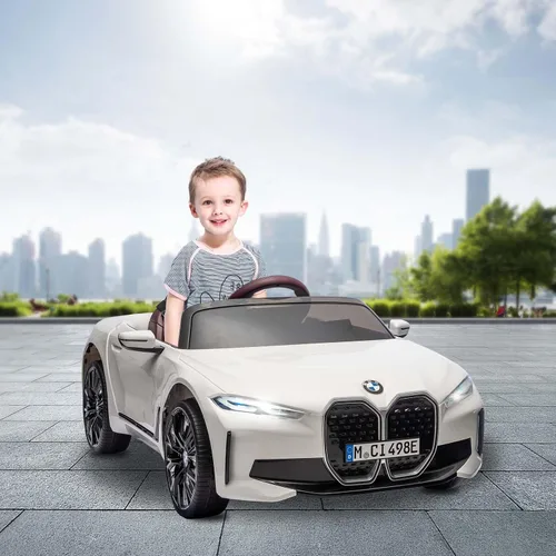 Vista 6 de Coche eléctrico para niños 12V Ride on Toys Car con control remoto Blanco