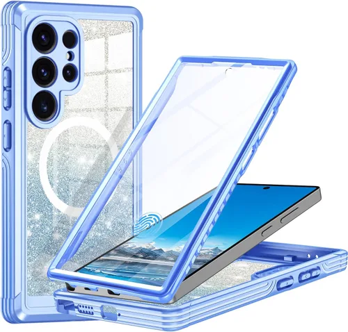 Vista 23 de Hekodonk Funda con Purpurina para Samsung Galaxy S24 Plus, Compatible con MagSafe