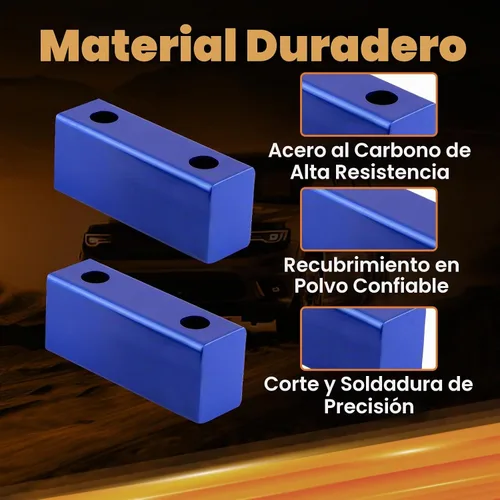 Vista 2 de Kit de bloque de bajada de 3 pulgadas y kit de pernos en U para Chevy C10 trasero 1960-1972 Kit de bloque de bajada de resorte de hoja