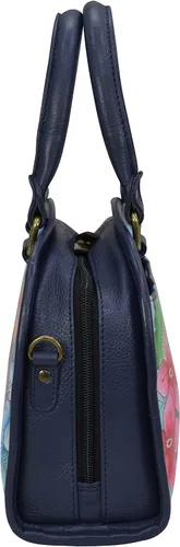 Vista 6 de Anna by Anuschka Bolso convertible de cuero genuino pintado a mano para mujer - Fiebre del flamenco, Fiebre del flamenco