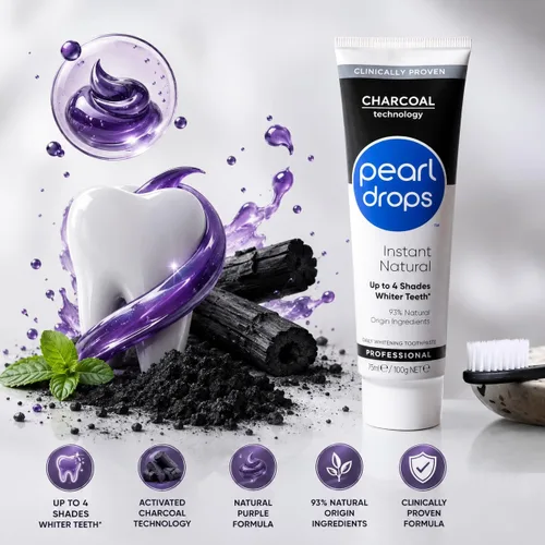 Vista 4 de Pearl Drops Carbón activado blanco natural instantáneo 2.5 fl oz