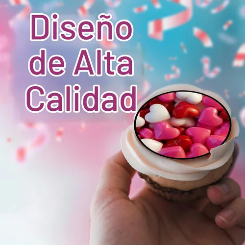 Vista 3 de 30 adornos comestibles para cupcakes con temática de San Valentín para decoración de tartas comestibles sin cortar comestible en hoja de oblea