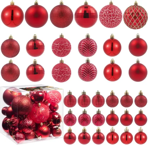 Vista 9 de LANGXUN 36 piezas de esferas de decoración de árbol de Navidad azul ácido, bolas de Navidad, decoración de Navidad 2025, adornos de Navidad