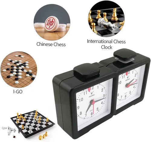 Vista 2 de Reloj de ajedrez cuarzo analógico electrónico reloj de ajedrez cuenta hacia arriba temporizador de juego Temporizador de juego I-go temporizador
