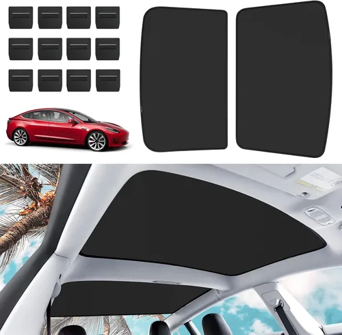 Vista 15 de Parasol de techo para Tesla Modelo 3 2026, parasol mejorado para techo solar para el nuevo Tesla Modelo 3 2024-2026, accesorios Highland
