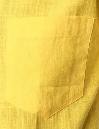Vista 5 de ZEROYAA Camisas de manga corta con botones y algodón y lino para hombre, ligeras, con bolsillo
