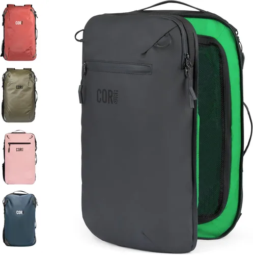 Vista 16 de COR Surf Mochila de viaje de mano Island Hopper 2.0 Mochila ultraligera aprobada para artículos personales 28L Negro Edición impermeable