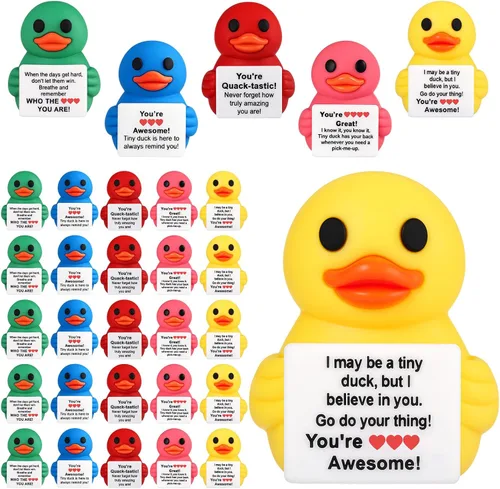 Vista 67 de Gejoy 25 piezas de mini figuras de pato, coloridos regalos motivacionales positivos, decoraciones inspiradoras de animales para graduación