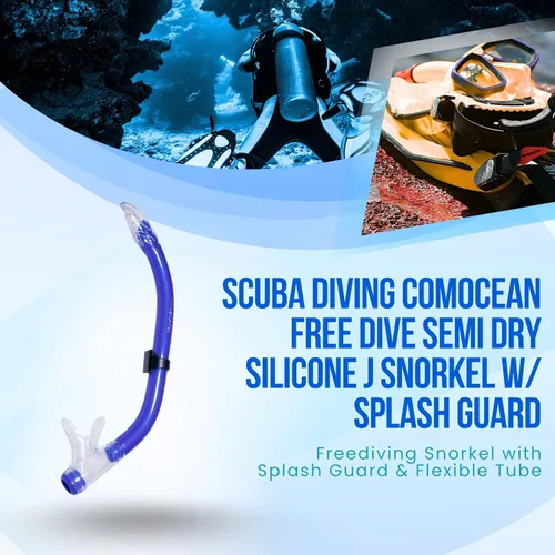 Vista 5 de Buceo Comocean última intervensión Buceo Semi seco silicona J Snorkel w/Protección contra salpicaduras