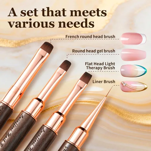 Vista 8 de Builder Gel Brush - Pinceles de uñas para Polygel, 2 piezas de doble punta