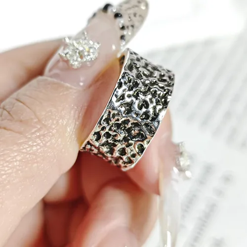 Vista 185 de Anillo de plata de ley 925, minimalista, ajustable, hecho a mano, para mujeres y niñas