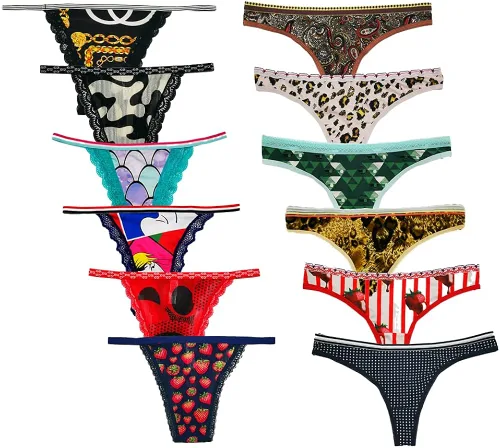 Vista 3 de Morvia Paquete de bragas para mujer sexy variedad de ropa interior a granel tangas tangas de encaje surtidos