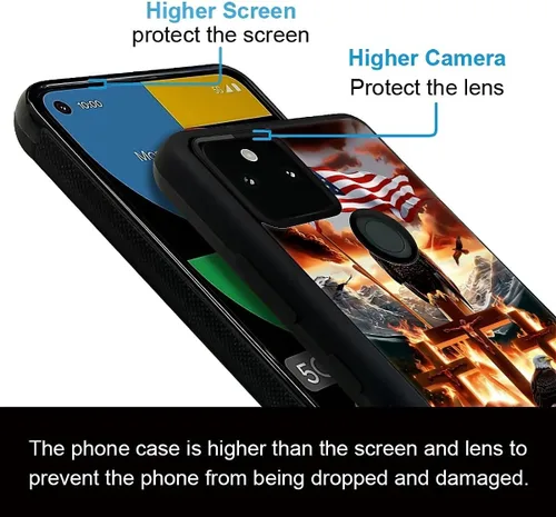 Vista 350 de Compatible con Google Pixel 4A 5G Mobile Case Creative Acrylic Panel trasero Silicona Protección Grip especialmente diseñado para Google Pixel 4A 5G