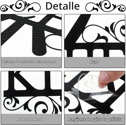 Vista 3 de Spakon Calcomanías de pared para cocina, calcomanías acrílicas, decoración de pared de cocina, decoración de espejo 3D para comedor y hogar (negro)