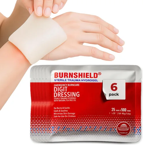 Vista 9 de Burnshield - Apósito para quemaduras de dedos (1.0 x 19.7 in) (estéril y envuelto individualmente)