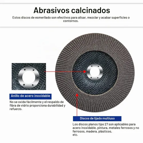 Vista 7 de Sali Paquete de 10 discos de aleta de grano 40 de 7 x 7/8 pulgadas, disco de lijado tipo bisel #29, amoladora angular de grado premium e industrial