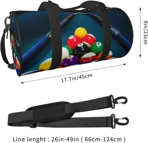 Vista 4 de CARRDKDK Bolsa cilíndrica de viaje de gran capacidad, bonita bolsa de deporte de gimnasio que puede sostener zapatos para mujeres y hombres, bolsa