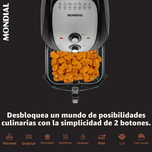 Vista 2 de Freidora de aire Mondial 8 en 1, freidora eléctrica extragrande de 8.6 litros (8.6 cuartos de galón) - 1800 W - Negro