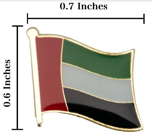 Vista 3 de A-ONE Insignia de la bandera del país de los Emiratos Árabes Unidos (EAU) + insignia de metal de la bandera nacional del Emirato de Fujairah