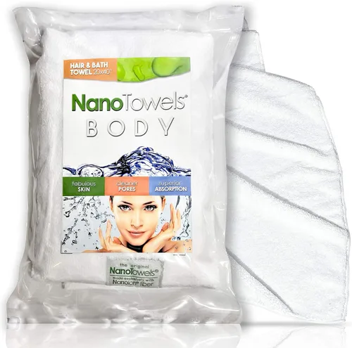 Vista 8 de Nano Towels Toalla de baño corporal y ducha. Enorme y súper absorbente. Elimina la suciedad, el aceite y los cosméticos. Úsalo como toalla de lujo