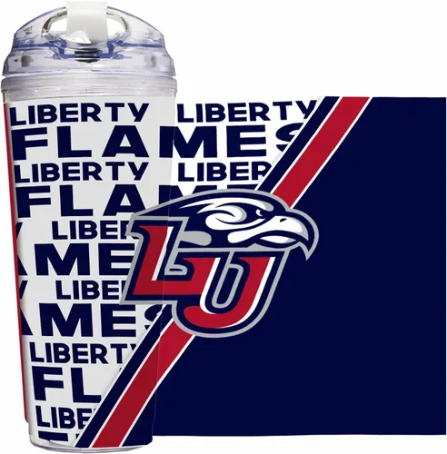 Vista 45 de Rico Industries Taza acrílica NCAA estándar de 24 onzas con tapa con bisagra, taza de doble pared oficialmente licenciada con pajita