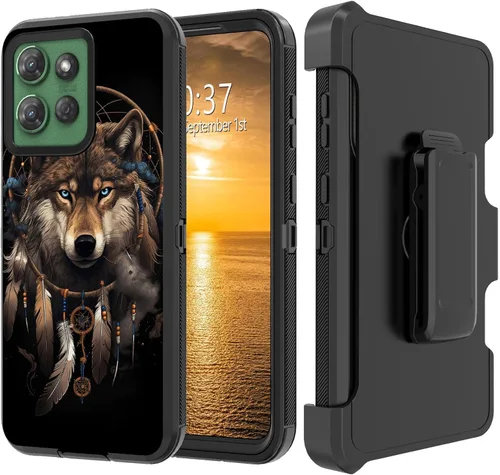 Vista 118 de Funda para Moto G Stylus 5G 2023 con funda de clip para cinturón y soporte, resistente de doble capa, resistente a prueba de golpes, para Motorola