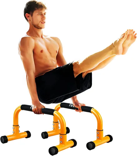 Vista 9 de Teclor Barra de flexión, barras paralelas para L-sit & Dip, soporte de barras paralelas que no se tambalean para paradas de manos, plancha completa