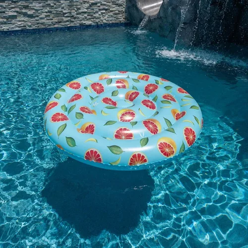 Vista 6 de PoolCandy Flotadores inflables para piscina, tumbonas, sillas de sol y piscinas de sol con estampado de pomelo