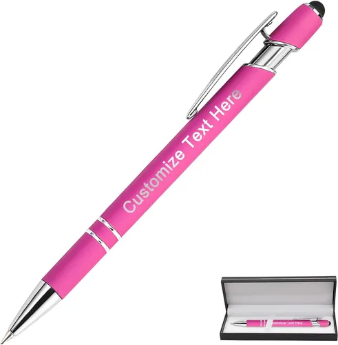 Vista 34 de Bolígrafos personalizados a granel con punta de lápiz capacitivo, 12 bolígrafos personalizados con logotipo de mensaje con nombre, bolígrafos
