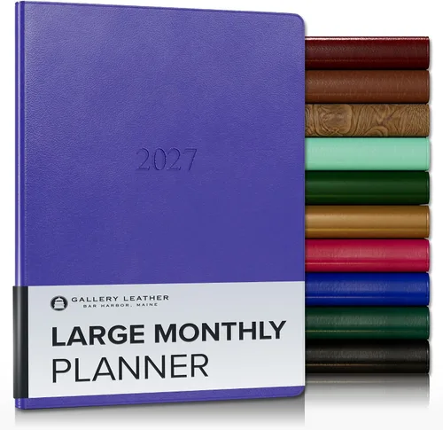 Vista 31 de Gallery Leather Agenda mensual grande 2026-2027 Acadia Navy
