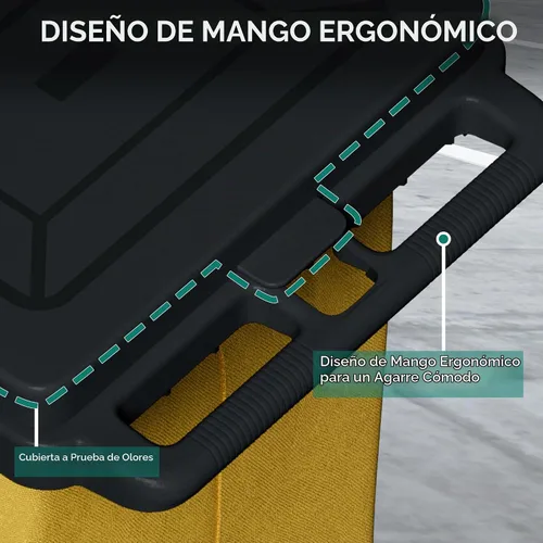 Vista 4 de YITAHOME - Carros de limpieza con ruedas de 3 estantes, color negro