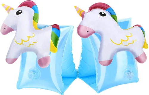 Vista 10 de HeySplash Brazaletes inflables para niños (de 3 a 6 años), mangas flotantes para brazo de piscina, tubo flotante, alas de agua, para natación, hasta
