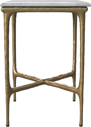 Vista 5 de Coaster Home Furnishings Baldwin - Mesa auxiliar rectangular con parte superior de mármol, color blanco y dorado