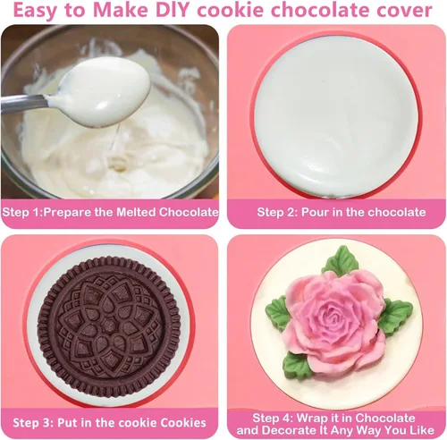 Vista 8 de Sidosir - 3 moldes de silicona para galletas de chocolate, cilindro redondo de 7 cavidades para dulces, moldes de silicona para hornear mini