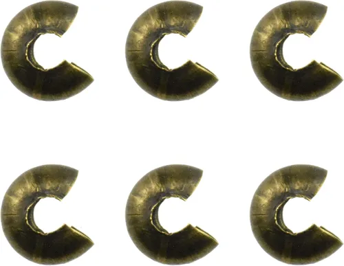 Vista 9 de Cuentas de crimpado de tubo pequeño de 0.079 pulgadas y cubiertas de nudo de cuentas de crimpado de 0.157 pulgadas, semicircular, fácil de colocar