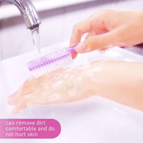 Vista 4 de Cepillo de uñas, 10 piezas de cepillo de uñas con mango de agarre, cepillos de uñas multicolor para limpieza, cepillo de limpieza de uñas para dedos