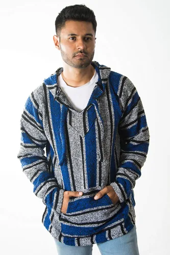 Vista 4 de Sacred Handcrafts Chaqueta Jerga mexicana Sudadera Hippie Surf Baja Poncho Ecológico Jersey