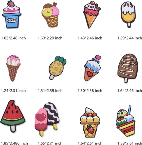 Vista 3 de Imanes de frutas para nevera, helado, refrigerador, frutas, decoración del hogar, calcomanías para pizarra blanca, 24 piezas