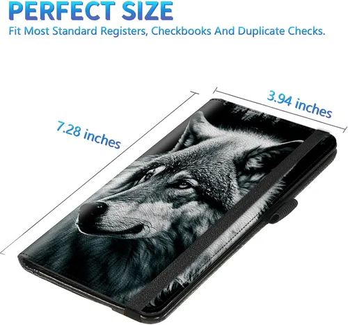 Vista 85 de Funda para chequera para hombres y mujeres, cartera de cuero RFID con ranuras para tarjetas de crédito, soporte de cheques duplicados personales